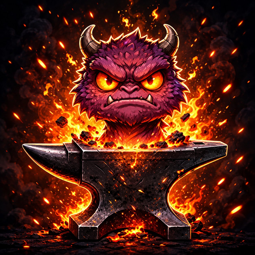 Forge Monsters game icon — an imp at an anvil